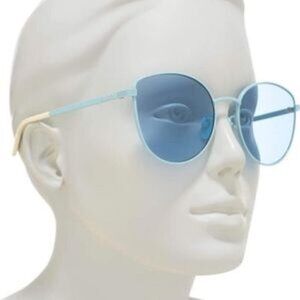 New GUCCI Metal Cat Eye GG0807SA Sunglasses Pale Blue